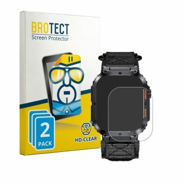 Vorderseite einer Produktverpackung mit dem Markenlogo BROTECT. Daneben ist das Gerät Megalith K57PRO mit dem zugehörigen Disp