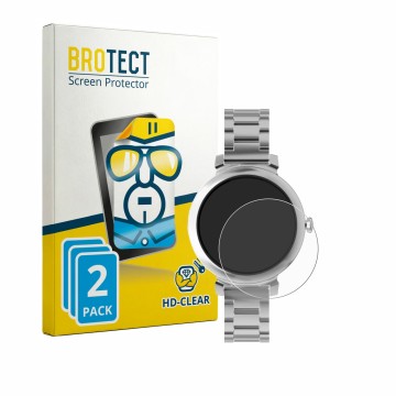 Vorderseite einer Produktverpackung mit dem Markenlogo BROTECT. Daneben ist das Gerät ZenWatch Lily 1.1