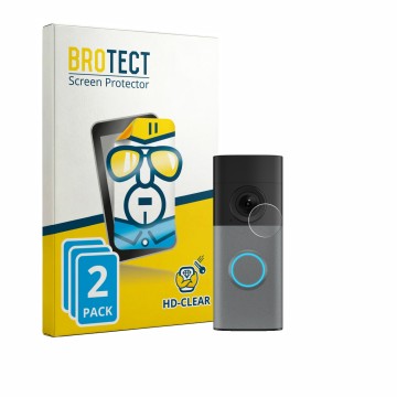 Vorderseite einer Produktverpackung mit dem Markenlogo BROTECT. Daneben ist das Gerät Ring Wired Video Doorbell mit dem zugehö