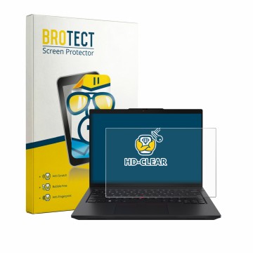 Vorderseite einer Produktverpackung mit dem Markenlogo BROTECT. Daneben ist das Gerät Lenovo ThinkPad L14 Gen 7 mit dem zugehö