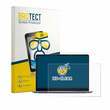 Front side of a product packaging with the brand logo BROTECT. Next to it is the device Dell 14S DS14260 shown with the corres