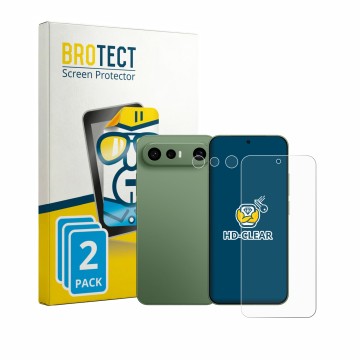 Face avant d’un emballage produit avec le logo de la marque BROTECT. À côté, l’appareil Vivo X300 FE (Avant+Caméra) est représ
