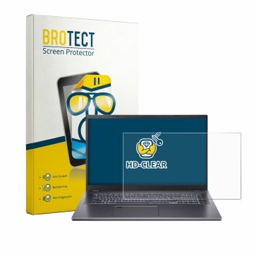 Front side of a product packaging with the brand logo BROTECT. Next to it is the device Acer Aspire 17 A17-51 shown with the c