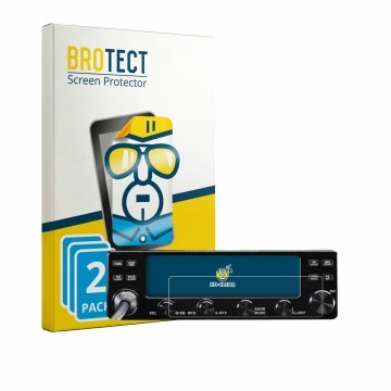 Vorderseite einer Produktverpackung mit dem Markenlogo BROTECT. Daneben ist das Gerät Midland 8001 Pro mit dem zugehörigen Dis