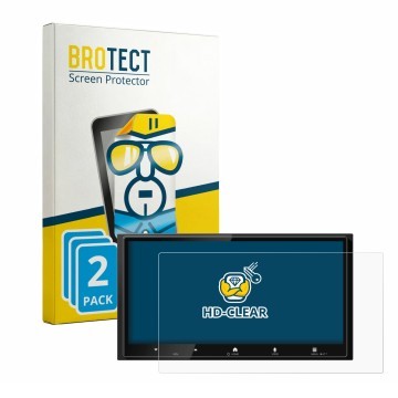 Parte frontal de un envase de producto con el logotipo de la marca BROTECT. Al lado se muestra el dispositivo Kenwood DMX7525D