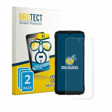 Vorderseite einer Produktverpackung mit dem Markenlogo BROTECT. Daneben ist das Gerät Doogee Blade 10 Energy mit dem zugehörig