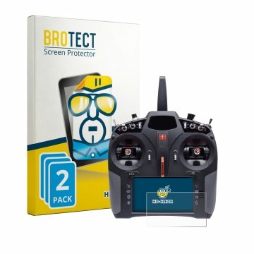 Face avant d’un emballage produit avec le logo de la marque BROTECT. À côté, l’appareil Spektrum iX14 Plus est représenté avec