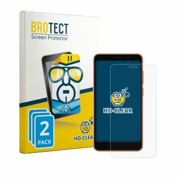 Parte frontale di una confezione del prodotto con il logo del marchio BROTECT. Accanto è raffigurato il dispositivo Ulefone No