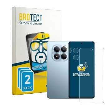 Face avant d’un emballage produit avec le logo de la marque BROTECT. À côté, l’appareil Xiaomi Redmi Note 15 Pro 4G (Avant+Cam