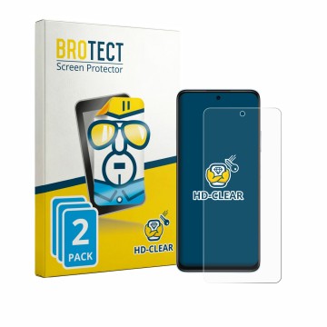 Vorderseite einer Produktverpackung mit dem Markenlogo BROTECT. Daneben ist das Gerät Huawei Nova Y74 mit dem zugehörigen Disp