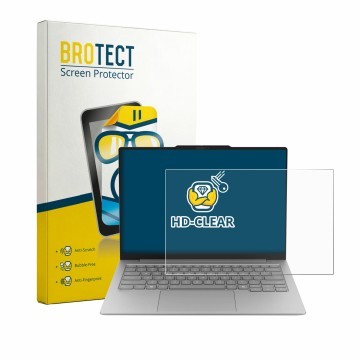 Face avant d’un emballage produit avec le logo de la marque BROTECT. À côté, l’appareil Lenovo ThinkBook 14X est représenté av