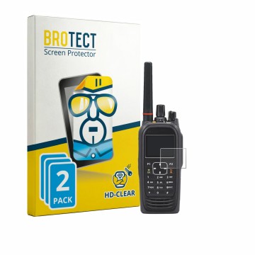 Face avant d’un emballage produit avec le logo de la marque BROTECT. À côté, l’appareil Icom IC-F4400DT est représenté avec la