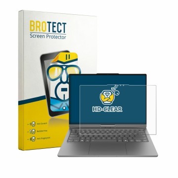 Face avant d’un emballage produit avec le logo de la marque BROTECT. À côté, l’appareil Lenovo ThinkBook Plus Gen 7 Auto Twist