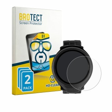 Front side of a product packaging with the brand logo BROTECT. Next to it is the device Mares Puck Lite shown with the corresp