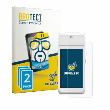 Parte frontale di una confezione del prodotto con il logo del marchio BROTECT. Accanto è raffigurato il dispositivo Pax A99 co