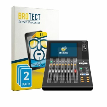 Parte frontale di una confezione del prodotto con il logo del marchio BROTECT. Accanto è raffigurato il dispositivo Yamaha DM3