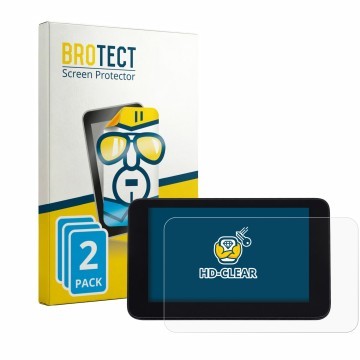 Front side of a product packaging with the brand logo BROTECT. Next to it is the device QJ Motor SRT 900 SX shown with the cor