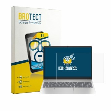 Parte frontale di una confezione del prodotto con il logo del marchio BROTECT. Accanto è raffigurato il dispositivo HP Pavilio