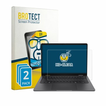 Vorderseite einer Produktverpackung mit dem Markenlogo BROTECT. Daneben ist das Gerät Dell Pro 7 Series 13 2-in-1 P703260 mit 