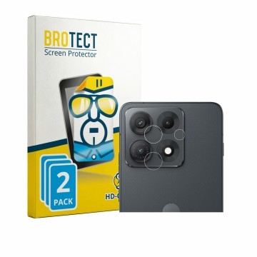 Parte frontal de un envase de producto con el logotipo de la marca BROTECT. Al lado se muestra el dispositivo Motorola Edge 70