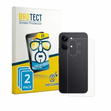 Parte frontal de un envase de producto con el logotipo de la marca BROTECT. Al lado se muestra el dispositivo Xiaomi Poco X8 P