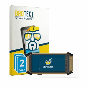 Vorderseite einer Produktverpackung mit dem Markenlogo BROTECT. Daneben ist das Gerät DT Research DT361DM (im Querformat) mit 