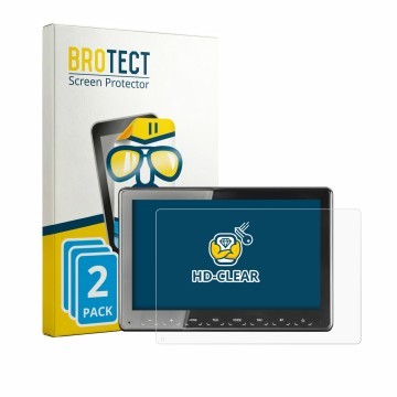 Face avant d’un emballage produit avec le logo de la marque BROTECT. À côté, l’appareil Zenec Z-N975 est représenté avec la pr