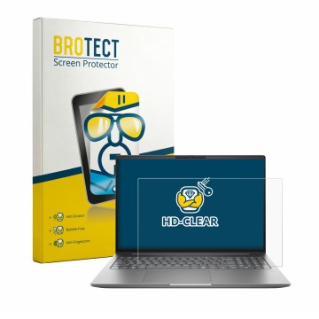 Parte frontale di una confezione del prodotto con il logo del marchio BROTECT. Accanto è raffigurato il dispositivo HP Zbook X