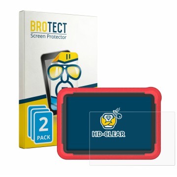 Vorderseite einer Produktverpackung mit dem Markenlogo BROTECT. Daneben ist das Gerät Launch X431 PROS V5.0 mit dem zugehörige