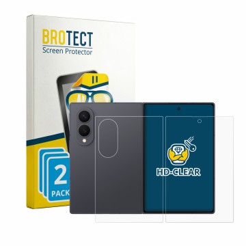 Vorderseite einer Produktverpackung mit dem Markenlogo BROTECT. Daneben ist das Gerät Samsung Galaxy Z Fold 8 (Display+Rücksei