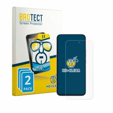 Parte frontal de un envase de producto con el logotipo de la marca BROTECT. Al lado se muestra el dispositivo Xiaomi Redmi Not