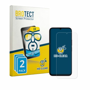 Vorderseite einer Produktverpackung mit dem Markenlogo BROTECT. Daneben ist das Gerät OnePlus N6X mit dem zugehörigen Displays