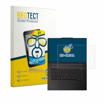 Face avant d’un emballage produit avec le logo de la marque BROTECT. À côté, l’appareil Lenovo ThinkPad P1 Gen 9 16