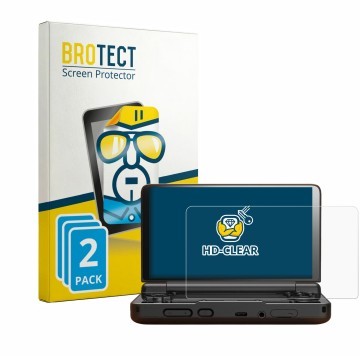 Parte frontale di una confezione del prodotto con il logo del marchio BROTECT. Accanto è raffigurato il dispositivo AYN Thor c