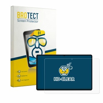Vorderseite einer Produktverpackung mit dem Markenlogo BROTECT. Daneben ist das Gerät Samsung Galaxy Tab S12 Ultra mit dem zug