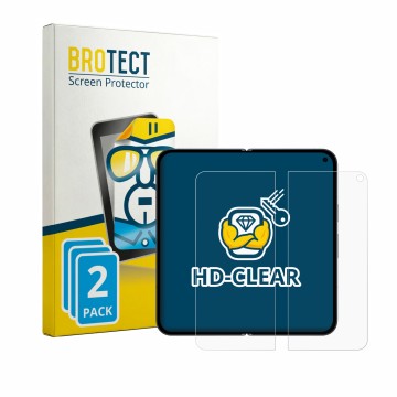 Front side of a product packaging with the brand logo BROTECT. Next to it is the device Google Pixel 11 Pro Fold (Inner displa