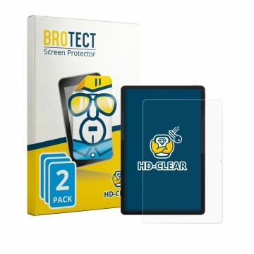 Face avant d’un emballage produit avec le logo de la marque BROTECT. À côté, l’appareil Lenovo Idea Tab Plus 12.1