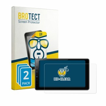 Vorderseite einer Produktverpackung mit dem Markenlogo BROTECT. Daneben ist das Gerät Pioneer SPH-EVO98DAB-UNI mit dem zugehör