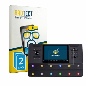 Vorderseite einer Produktverpackung mit dem Markenlogo BROTECT. Daneben ist das Gerät Line 6 Helix Stadium Floor mit dem zugeh
