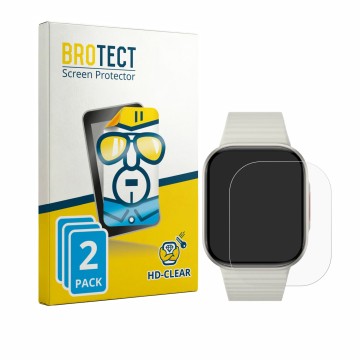 Parte frontale di una confezione del prodotto con il logo del marchio BROTECT. Accanto è raffigurato il dispositivo Xiaomi Red