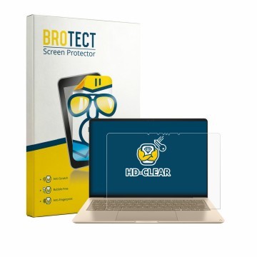 Vorderseite einer Produktverpackung mit dem Markenlogo BROTECT. Daneben ist das Gerät Asus Zenbook 14 UX3480 2026 mit dem zuge