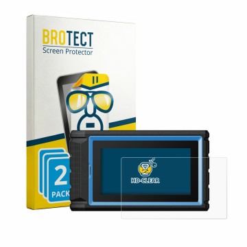 Vorderseite einer Produktverpackung mit dem Markenlogo BROTECT. Daneben ist das Gerät Topdon VeriDiag X800 BT mit dem zugehöri