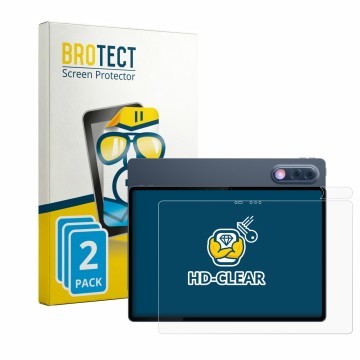 Front side of a product packaging with the brand logo BROTECT. Next to it is the device Lenovo Yoga Tab Plus Gen 2 (Front+Came