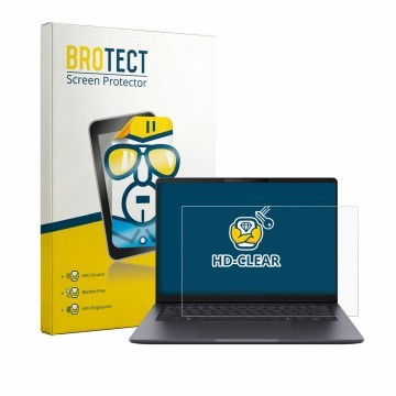 Parte frontale di una confezione del prodotto con il logo del marchio BROTECT. Accanto è raffigurato il dispositivo ASUS Exper