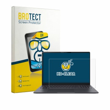 Parte frontale di una confezione del prodotto con il logo del marchio BROTECT. Accanto è raffigurato il dispositivo ASUS Exper