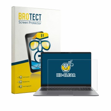 Parte frontale di una confezione del prodotto con il logo del marchio BROTECT. Accanto è raffigurato il dispositivo ASUS Exper