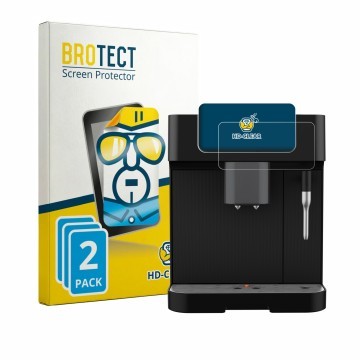 Parte frontal de un envase de producto con el logotipo de la marca BROTECT. Al lado se muestra el dispositivo Grundig KVA 6230