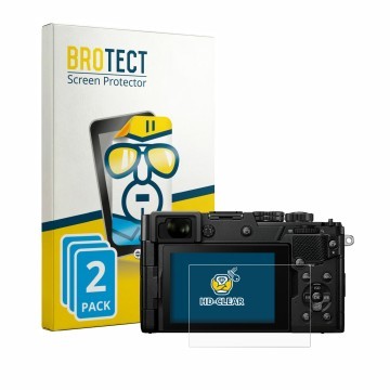 Vorderseite einer Produktverpackung mit dem Markenlogo BROTECT. Daneben ist das Gerät OM System PEN mit dem zugehörigen Displa