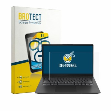 Vorderseite einer Produktverpackung mit dem Markenlogo BROTECT. Daneben ist das Gerät Lenovo Prima 14 IWC mit dem zugehörigen 