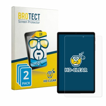 Face avant d’un emballage produit avec le logo de la marque BROTECT. À côté, l’appareil Alldocube iPlay 80 mini Turbo est repr